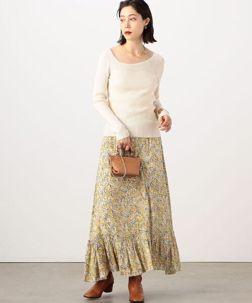 Rie Miller(リエミラー)の「《手洗い可能》ルナセルワイドリブアシメトリーネックプルオーバーニット(ニット/セーター・レディース・チャコールグレー/ピンク/グリーン/キナリ・38)」の5枚目の写真