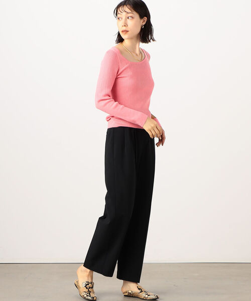 Rie Miller(リエミラー)の「《手洗い可能》ルナセルワイドリブアシメトリーネックプルオーバーニット(ニット/セーター・レディース・チャコールグレー/ピンク/グリーン/キナリ・38)」の9枚目の写真