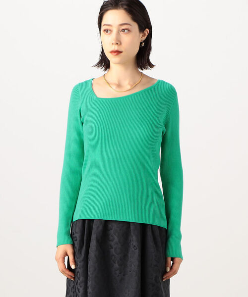 Rie Miller(リエミラー)の「《手洗い可能》ルナセルワイドリブアシメトリーネックプルオーバーニット(ニット/セーター・レディース・チャコールグレー/ピンク/グリーン/キナリ・38)」の15枚目の写真