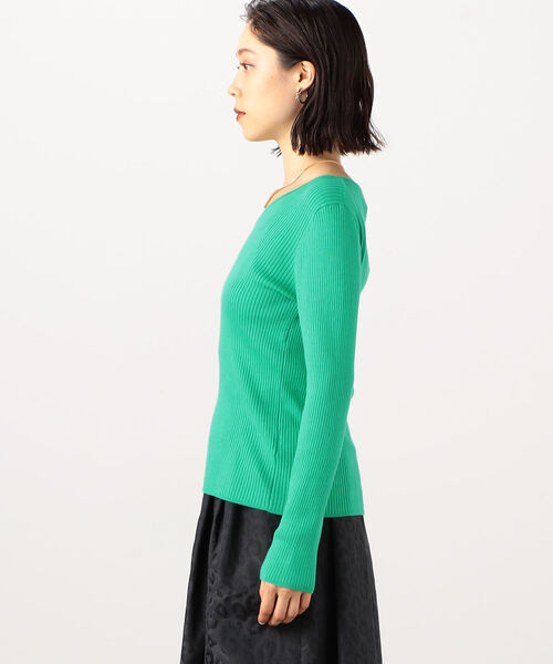 Rie Miller(リエミラー)の「《手洗い可能》ルナセルワイドリブアシメトリーネックプルオーバーニット(ニット/セーター・レディース・チャコールグレー/ピンク/グリーン/キナリ・38)」の16枚目の写真