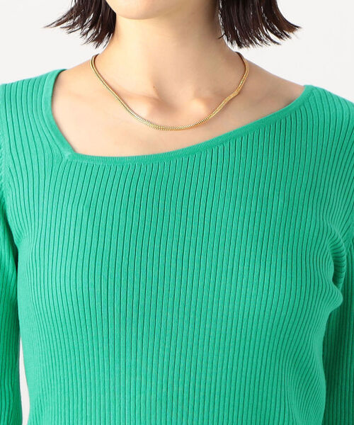 Rie Miller(リエミラー)の「《手洗い可能》ルナセルワイドリブアシメトリーネックプルオーバーニット(ニット/セーター・レディース・チャコールグレー/ピンク/グリーン/キナリ・38)」の18枚目の写真