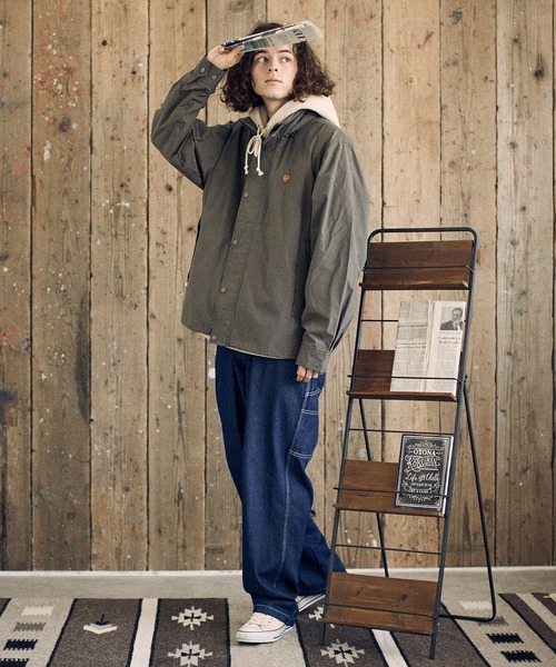 UN-FILLED(アンフィルド)の「mj8914-Gerbera one point stitched stand Jacket スタンドジャケット(ブルゾン・メンズ・ブラック/オリーブ・S/M/L/XL)」の5枚目の写真