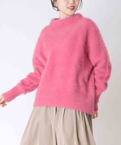 Jines（ジネス）の「フォックスカシミア・ ハイネックバックスリットニット（ニット/セーター・レディース・ブルー/ホワイト/ピンク/グリーン/ベージュ/パープル/イエロー・38）」の18枚目の写真