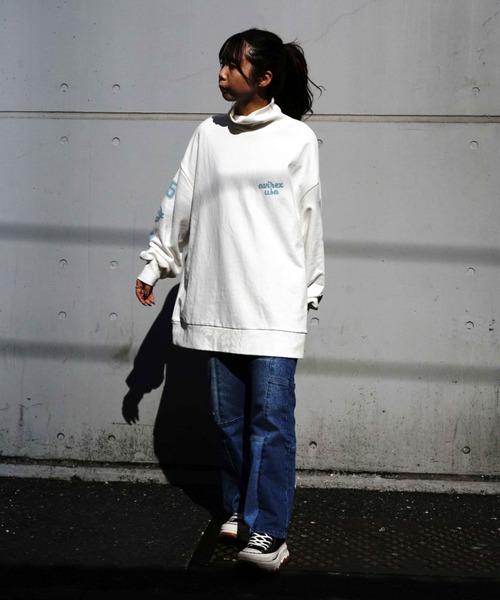 AVIREX（アヴィレックス）の「≪WEB&DEPOT限定≫SWEAT SLEEVE PRINT PULLOVER/ スウェットスリーブプリントプルオーバー（スウェット・レディース・ホワイト/チャコールグレー・FREE）」の12枚目の写真