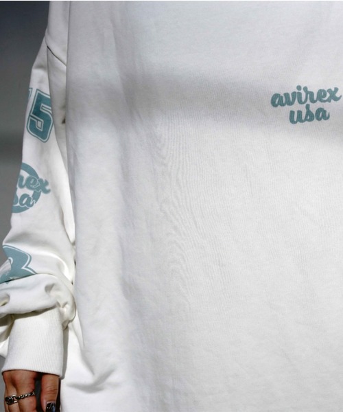 AVIREX（アヴィレックス）の「≪WEB&DEPOT限定≫SWEAT SLEEVE PRINT PULLOVER/ スウェットスリーブプリントプルオーバー（スウェット・レディース・ホワイト/チャコールグレー・FREE）」の7枚目の写真
