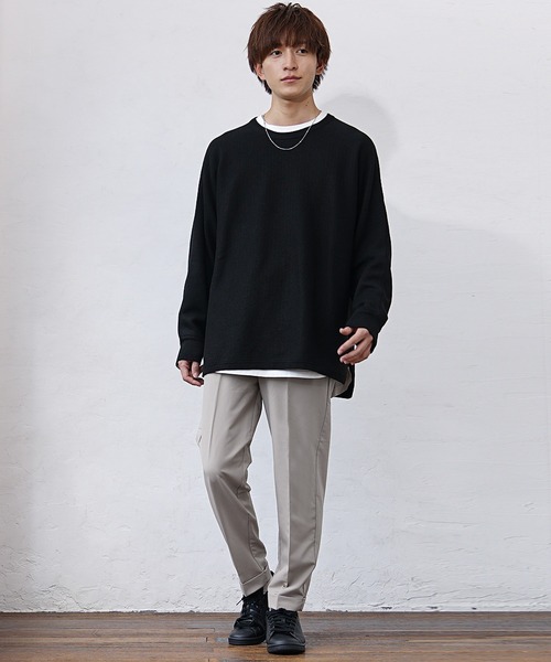 セール】テーパードパンツ 暖か/裏起毛 きれいめシルエット スラックス