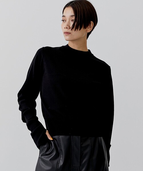 city（シティ）の「【CITY】ファインウールロングスリーブニット[洗える]（ニット/セーター・レディース・ブラック/オレンジ/ブルー・FREE）」の2枚目の写真