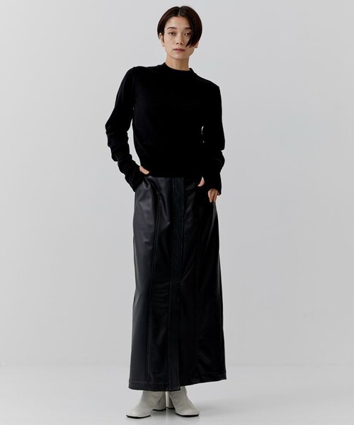 city（シティ）の「【CITY】ファインウールロングスリーブニット[洗える]（ニット/セーター・レディース・ブラック/オレンジ/ブルー・FREE）」の18枚目の写真