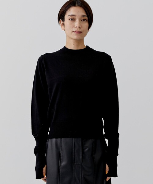 city（シティ）の「【CITY】ファインウールロングスリーブニット[洗える]（ニット/セーター・レディース・ブラック/オレンジ/ブルー・FREE）」の15枚目の写真