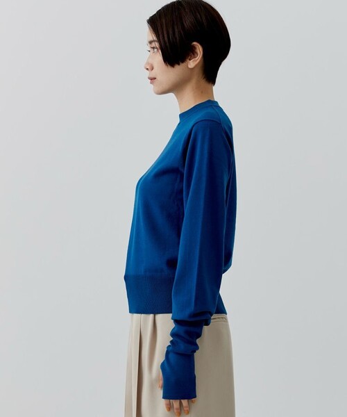 city（シティ）の「【CITY】ファインウールロングスリーブニット[洗える]（ニット/セーター・レディース・ブラック/オレンジ/ブルー・FREE）」の9枚目の写真