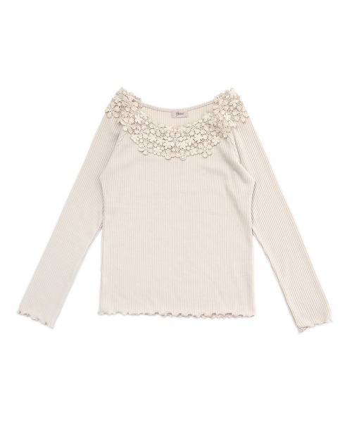 flower（フラワー）の「ブルーミングトップ（Tシャツ/カットソー・レディース・ベージュ/ホワイト・FREE）」の7枚目の写真