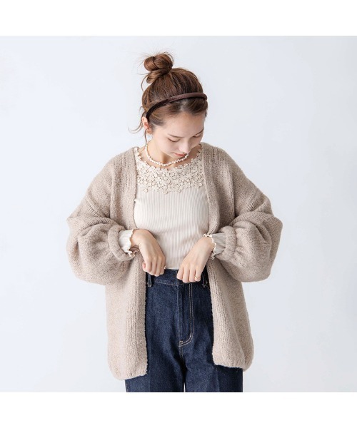 flower（フラワー）の「ブルーミングトップ（Tシャツ/カットソー・レディース・ベージュ/ホワイト・FREE）」の3枚目の写真