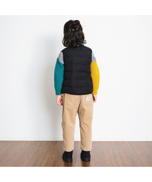 BREEZE（ブリーズ）の「【洗濯機でお洗濯OK】インナーキルトベスト_ウォッシャブル（ダウンベスト・キッズ・ベージュ/ブラック・110/90/100/120/130/80/140）」の8枚目の写真