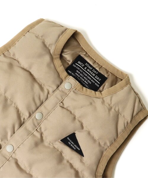 BREEZE（ブリーズ）の「【洗濯機でお洗濯OK】インナーキルトベスト_ウォッシャブル（ダウンベスト・キッズ・ベージュ/ブラック・110/90/100/120/130/80/140）」の13枚目の写真