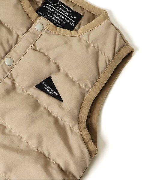 BREEZE（ブリーズ）の「【洗濯機でお洗濯OK】インナーキルトベスト_ウォッシャブル（ダウンベスト・キッズ・ベージュ/ブラック・110/90/100/120/130/80/140）」の14枚目の写真