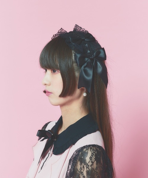 WEGO(ウィゴー)の「WEGO/【一部店限定】ダブルリボン付きヘッドドレス(カチューシャ・レディース・ホワイト/ブラック・FREE)」の10枚目の写真