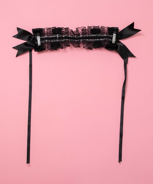 WEGO(ウィゴー)の「WEGO/【一部店限定】ダブルリボン付きヘッドドレス(カチューシャ・レディース・ホワイト/ブラック・FREE)」の4枚目の写真