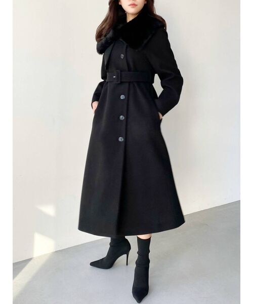 RESEXXY（リゼクシー）の「【WEB限定】フラッフィーカラーロングコート（その他アウター・レディース・ブラック/ブラウン/ベージュ・FREE）」の6枚目の写真