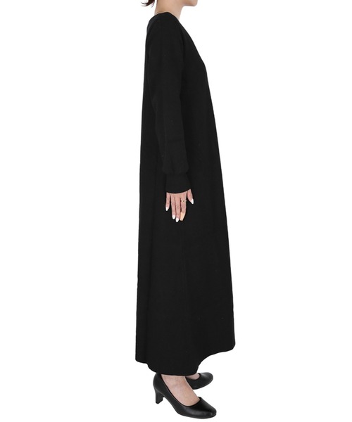 coca(coca)(コカ)の「ロング丈フレアニットワンピース(ワンピース・レディース・イエロー/ブラック/グレー・M/L)」の9枚目の写真