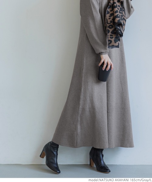 coca(coca)(コカ)の「ロング丈フレアニットワンピース(ワンピース・レディース・イエロー/ブラック/グレー・M/L)」の20枚目の写真