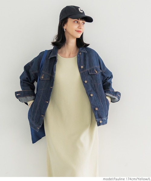coca(coca)(コカ)の「ロング丈フレアニットワンピース(ワンピース・レディース・イエロー/ブラック/グレー・M/L)」の11枚目の写真
