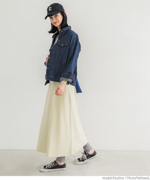 coca(coca)(コカ)の「ロング丈フレアニットワンピース(ワンピース・レディース・イエロー/ブラック/グレー・M/L)」の21枚目の写真