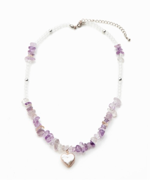 Casselini（キャセリーニ）の「Casselini(キャセリーニ)さざれチョーカー（ネックレス・レディース・ブラック/ブラウン/パープル/クリア・FREE）」の6枚目の写真