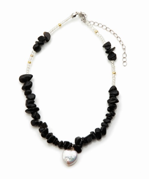 Casselini（キャセリーニ）の「Casselini(キャセリーニ)さざれチョーカー（ネックレス・レディース・ブラック/ブラウン/パープル/クリア・FREE）」の7枚目の写真