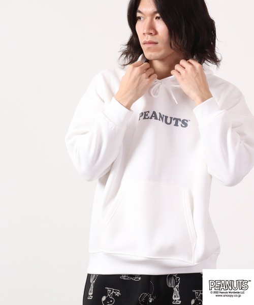 PEANUTS(ピーナッツ)の「PEANUTS スヌーピー 裏起毛スウェット パーカー(パーカー・レディース・ネイビー/オフホワイト/オレンジ・L/M/LL)」の12枚目の写真