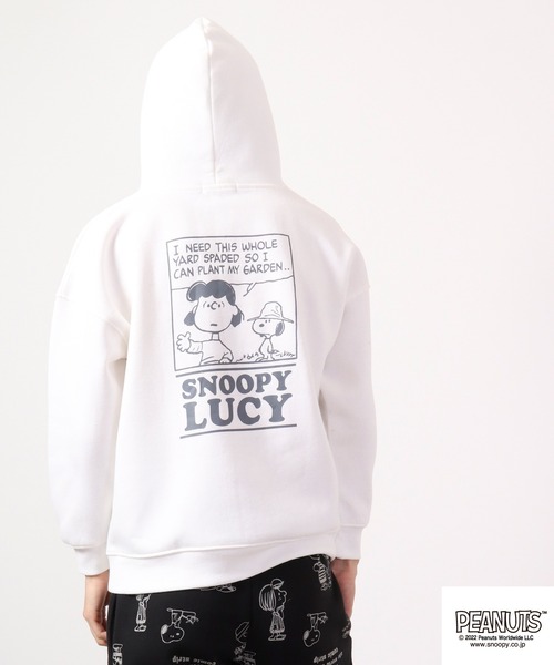 PEANUTS(ピーナッツ)の「PEANUTS スヌーピー 裏起毛スウェット パーカー(パーカー・レディース・ネイビー/オフホワイト/オレンジ・L/M/LL)」の15枚目の写真