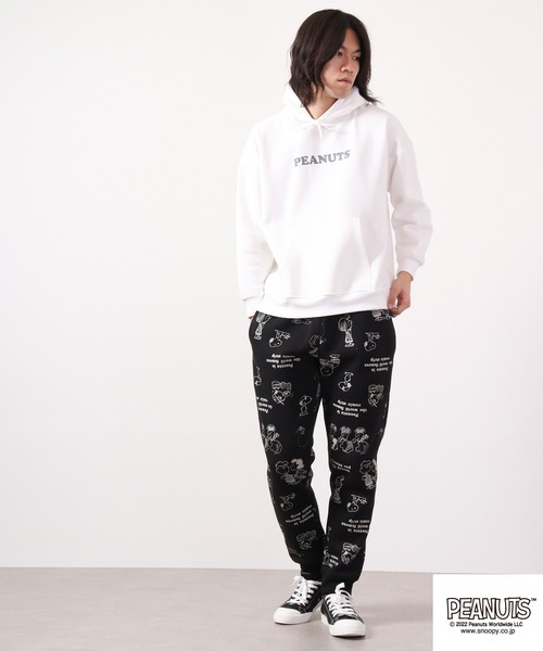 PEANUTS(ピーナッツ)の「PEANUTS スヌーピー 裏起毛スウェット パーカー(パーカー・レディース・ネイビー/オフホワイト/オレンジ・L/M/LL)」の16枚目の写真