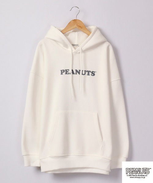 PEANUTS(ピーナッツ)の「PEANUTS スヌーピー 裏起毛スウェット パーカー(パーカー・レディース・ネイビー/オフホワイト/オレンジ・L/M/LL)」の4枚目の写真