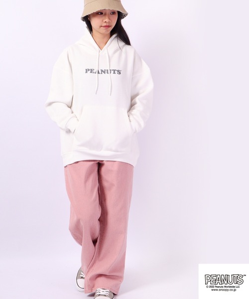 PEANUTS(ピーナッツ)の「PEANUTS スヌーピー 裏起毛スウェット パーカー(パーカー・レディース・ネイビー/オフホワイト/オレンジ・L/M/LL)」の9枚目の写真