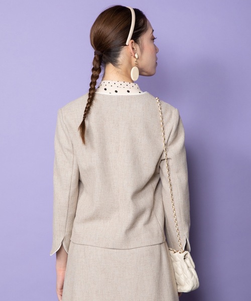 anni plus（アニープラス）の「ライトツイードノーカラージャケット  