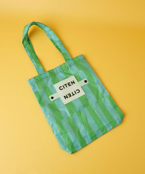 CITEN(シテン)の「<CITEN>くるくるパッチン ストライプ トートバッグ S(エコバッグ/サブバッグ・レディース・ブラック/ケリー/コバルトブルー/ピンク・FREE)」の3枚目の写真