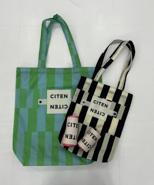 CITEN(シテン)の「<CITEN>くるくるパッチン ストライプ トートバッグ S(エコバッグ/サブバッグ・レディース・ブラック/ケリー/コバルトブルー/ピンク・FREE)」の18枚目の写真