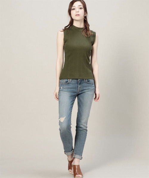 ROSE BUD（ローズバッド）の「LCTT-15191 HI/N SLV-LESS TOP（Tシャツ/カットソー・レディース・ホワイト/ミックスグレー/オリーブ/ブラック・ONE SIZE）」の13枚目の写真