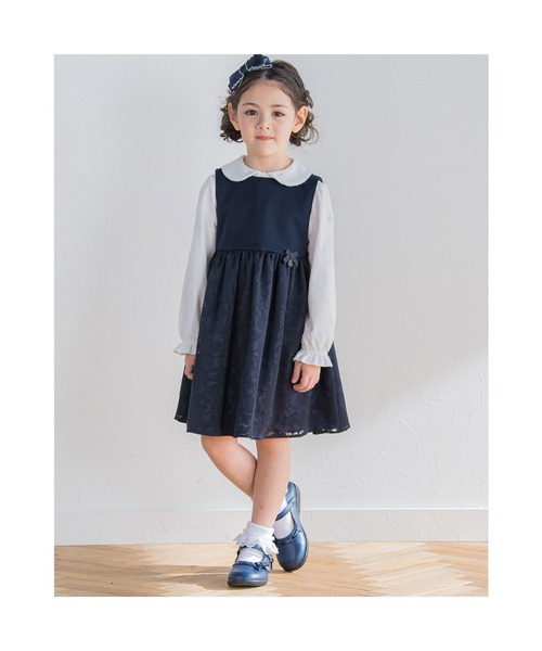 BeBe（ベベ）の「BeBe/日本製フォーマルポンチオパール花柄切替  