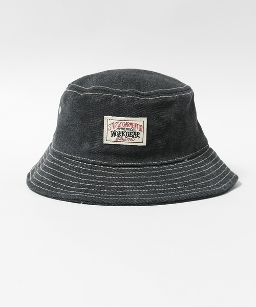 STUSSY(ステューシー)の「STUSSY/ステューシー CANVAS WORKGEAR BUCKET HAT バケットハット(ハット・メンズ・ピンク/ネイビー/ブラック・L/XL/S/M)」の2枚目の写真