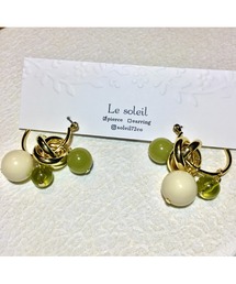 【Le soleil】トリプルリング たわわに揺れるフープピアス(MA)