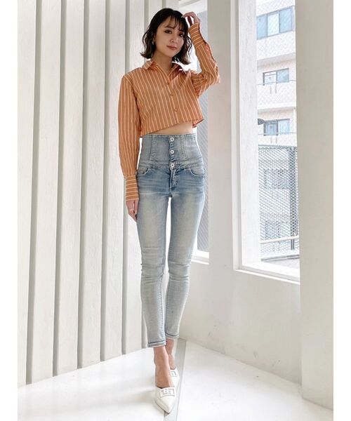 GYDA（ジェイダ）の「バックリボンショートシャツ（シャツ/ブラウス・レディース・オフホワイト/オレンジ系その他3・FREE）」の11枚目の写真