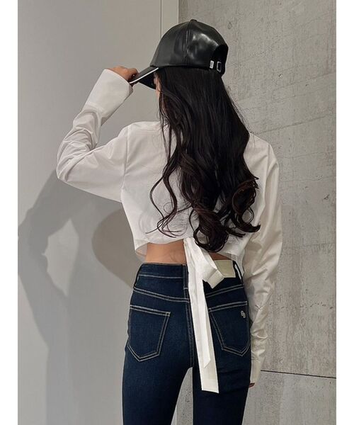 GYDA（ジェイダ）の「バックリボンショートシャツ（シャツ/ブラウス・レディース・オフホワイト/オレンジ系その他3・FREE）」の15枚目の写真