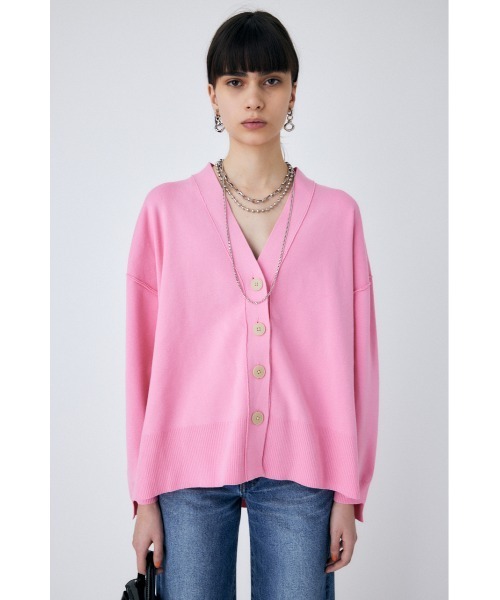 MOUSSY（マウジー）の「SLIT LOOSE KNIT カーディガン（カーディガン/ボレロ・レディース・ピンク/ネイビー/ライトベージュ・FREE）」の5枚目の写真