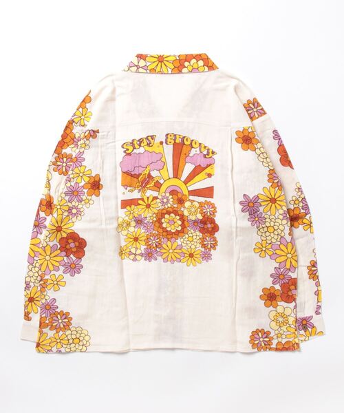 チャイハネ（チャイハネ）の「【チャイハネ】ヒッピーナ開襟シャツ（シャツ/ブラウス・レディース・グリーン/ホワイト/ブラック・FREE）」の4枚目の写真