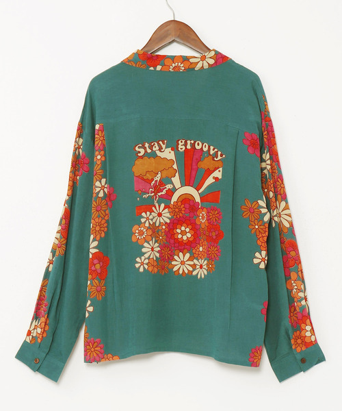 チャイハネ（チャイハネ）の「【チャイハネ】ヒッピーナ開襟シャツ（シャツ/ブラウス・レディース・グリーン/ホワイト/ブラック・FREE）」の7枚目の写真