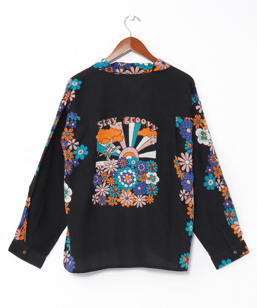 チャイハネ（チャイハネ）の「【チャイハネ】ヒッピーナ開襟シャツ（シャツ/ブラウス・レディース・グリーン/ホワイト/ブラック・FREE）」の8枚目の写真