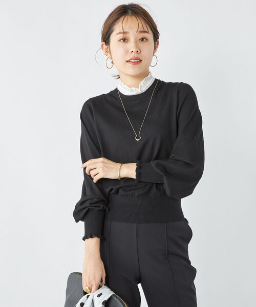 セール】《手洗い可能》フリル襟プルオーバーニット（ニット