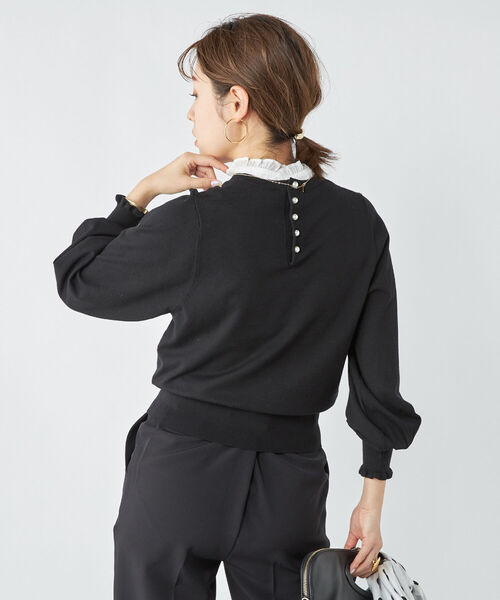 セール】《手洗い可能》フリル襟プルオーバーニット（ニット/セーター