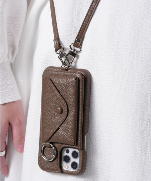 ensemble(皮革ブランド)（アンサンブル）の「ensemble PORTEⅢ 鏡 コインケース&カードケース付きiPhoneケース (ベルト付き)（スマホケース/カバー・レディース・ライトグレー/ブラック/ベージュ/ブラウン/グレー/カーキ・1/6/7/8/10/12/3/5/11）」の11枚目の写真