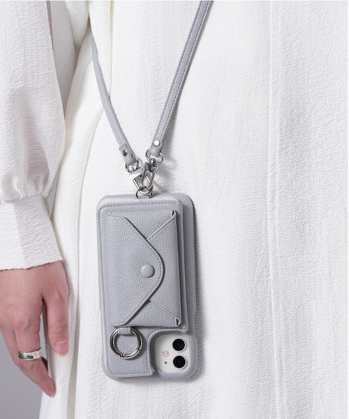 ensemble(皮革ブランド)（アンサンブル）の「ensemble PORTEⅢ 鏡 コインケース&カードケース付きiPhoneケース (ベルト付き)（スマホケース/カバー・レディース・ライトグレー/ブラック/ベージュ/ブラウン/グレー/カーキ・1/6/7/8/10/12/3/5/11）」の9枚目の写真